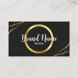 Cartão De Visita Preto Elegante e Dourado