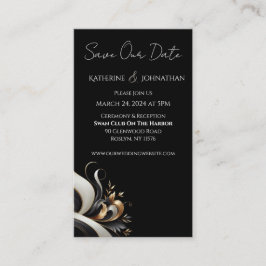 Cartão De Visita Preto Elegante moderno e Dourado