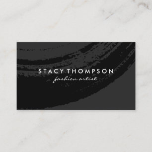 Cartão De Visita Preto escovado artístico no preto
