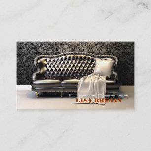 Cartão De Visita Preto Leathern moderno do sofá preto do designer