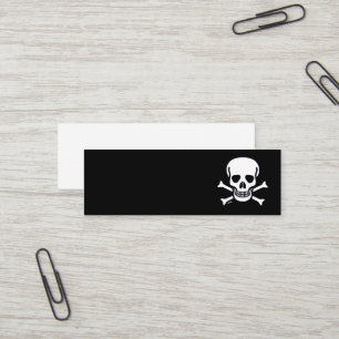Cartão de visita preto mini Skull n Bones