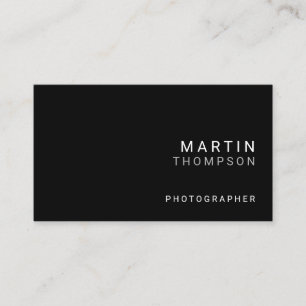 Cartão De Visita Preto minimalista profissional