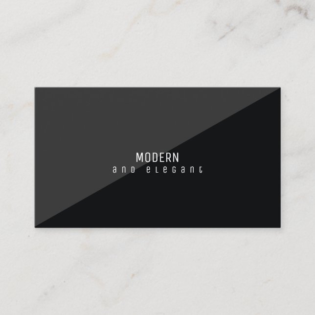 Cartão De Visita preto mínimo moderno e elegante (Frente)