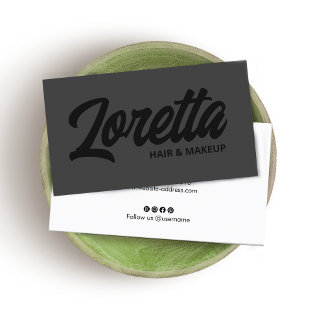 Cartão De Visita Preto Moderno em Escoteiro Negro Bela Beleza