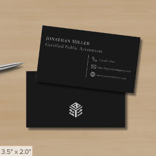 Cartão De Visita Preto Moderno Simples