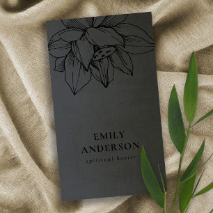 CARTÃO DE VISITA PRETO NO SAÚDE ESPIRITUAL REIKI SIMPLES E LOTO PR