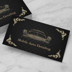 cartão de visita Preto para Detalhamento Automát