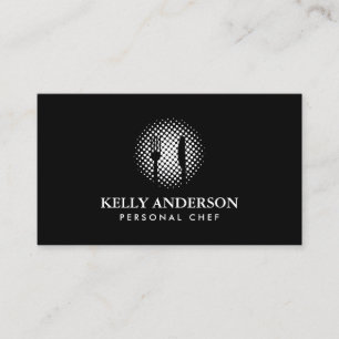 Cartão De Visita Preto pessoal da planície da padaria da