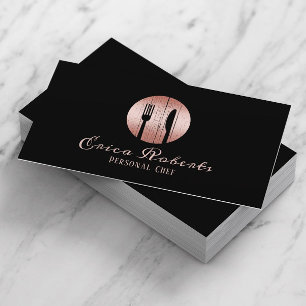 Cartão De Visita Preto pessoal da restauração do evento do