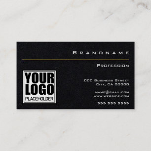 Cartão De Visita Preto Premium com logotipo e foto para funcionári