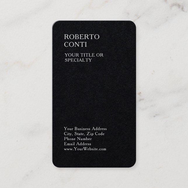 Cartão De Visita Preto Premium Simples Profissional (Frente)