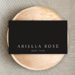 Cartão De Visita Preto profissional elegante<br><div class="desc">Chic,  design de cartão de visita subestimado. Um cartão de chamada versátil para profissionais criativos e empresários. Esta versátil placa de rede também é excelente para salões de beleza,  boutiques de moda,  planejadores de casamento,  designers de joias,  cabelos ou qualquer outro profissional sensível à imagem.</div>