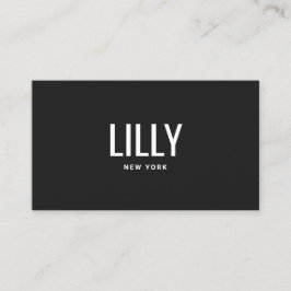 Cartão De Visita Preto profissional minimalista moderno de fonte br