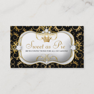 Cartão De Visita preto rico divino dourado de 311-Ciao Bella