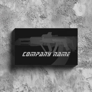 Cartão de visita preto simples da loja de arma