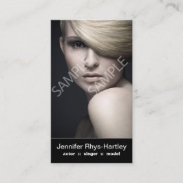 Cartão de visita preto simples do Headshot do