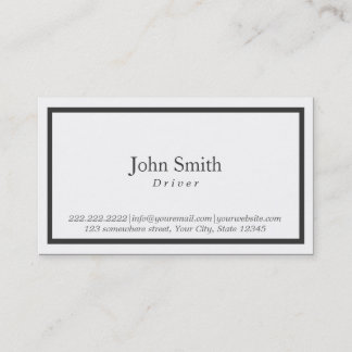 Cartão de visita preto simples do motorista da