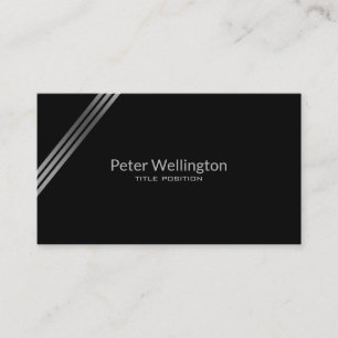 Cartão De Visita Preto Simples E Prata