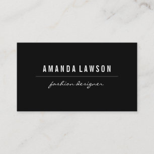 Cartão De Visita Preto Simples Elegante