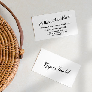 Cartão De Visita Preto simples em branco Temos uma nova placa de en