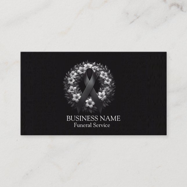 Cartão De Visita Preto sofisticado (Frente)