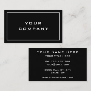 Cartão de visita preto suas cores e fonte