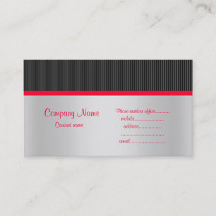 CARTÃO DE VISITA PRETO/VERMELHO/PRATA