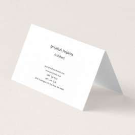 Cartão De Visita Preto White Simple Plain Architect Premium Pearl