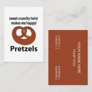 Cartão De Visita Pretzel Doce Gelada Faz-me Feliz Pretzel