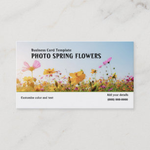 Cartão De Visita Primavera de Fotografia Flores de Jardim de Fotogr