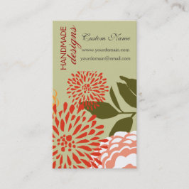 Cartão De Visita Primavera elegante do verão das flores frescas