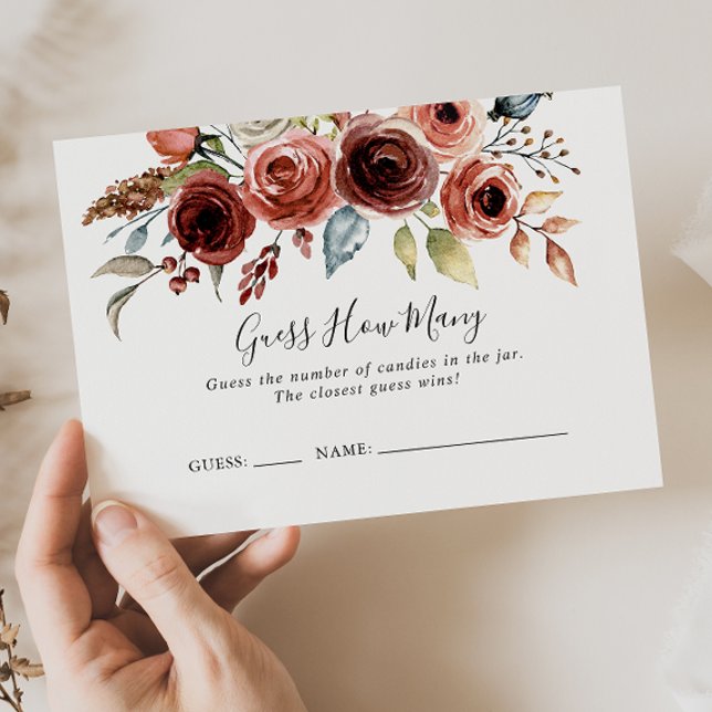 Cartão De Visita Primavera Elegante Floral Adivinha Quantas Placas  (Criador carregado)