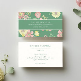 Cartão De Visita Primavera Nature Floral Boho