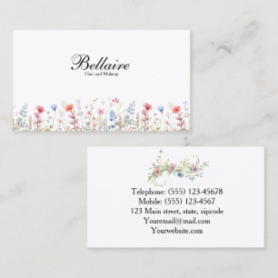 Cartão De Visita Primavera Wild Flowers Makeup Artist