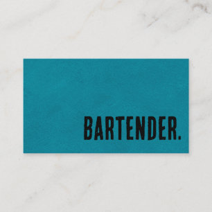 Cartão De Visita Primeiro Bartender de Couro Falso Preto