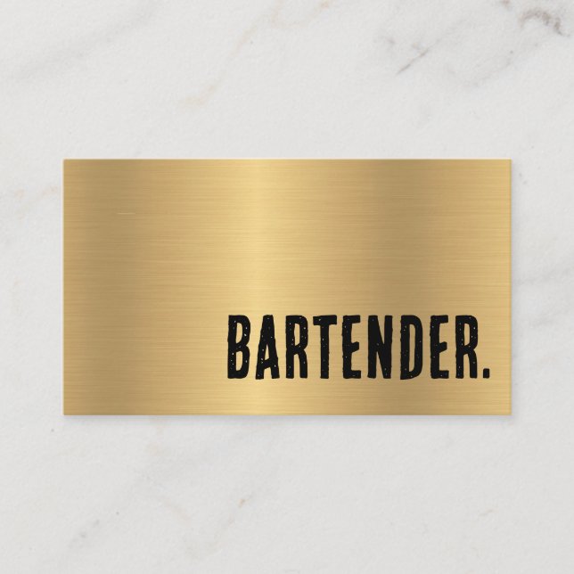 Cartão De Visita Primeiro Falso Ouro Barman (Frente)