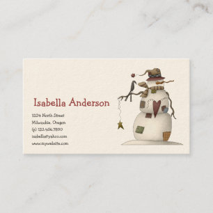 Cartão De Visita Primeiro Frost · Boneco de neve & corvo