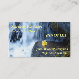 Cartão De Visita Prímula amarela na cachoeira