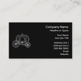 Cartão De Visita Princesa Carruagem, branca no preto