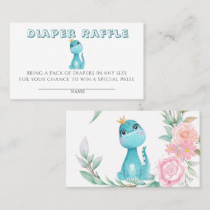 Cartão De Visita Princesa Dinossaur Peony Fralda Raffle Chá de fral