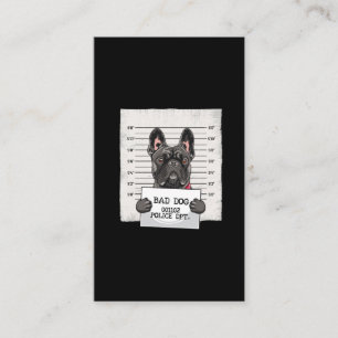Cartão De Visita Prisão de Buldogue Francês Mug Shot Stubborn Pup