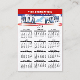 Cartão De Visita PRISIONEIRO DE GUERRA 2015 de MIA do calendário d