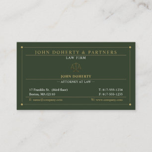 Cartão De Visita Procurador Clássico de Direito Advogado Dourado