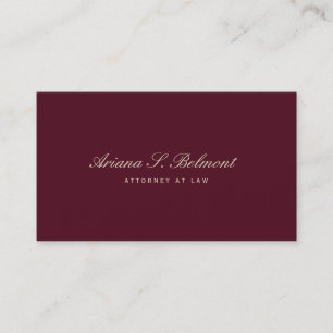 Cartão De Visita Procurador Elegante Burgundy Profissional
