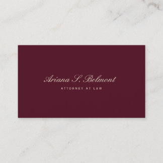 Cartão De Visita Procurador Elegante Burgundy Profissional