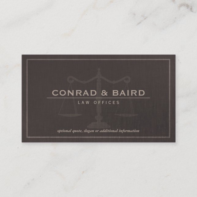 Cartão De Visita Procurador-Justiça Escala Dark Brown Linen (Frente)