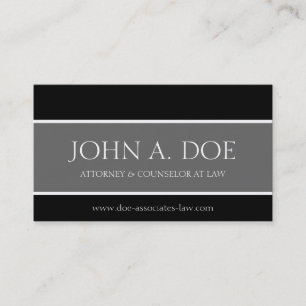 Cartão De Visita Procurador Preto/Cinza/Carta Branca