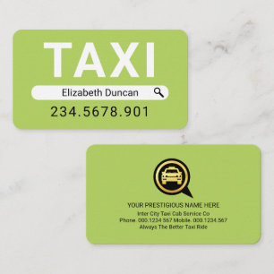Cartão De Visita Procure Seu Nome Motorista De Táxi