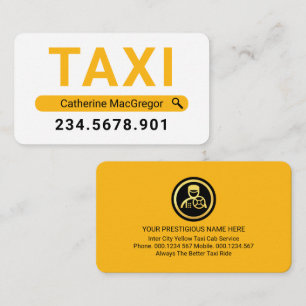 Cartão De Visita Procure Seu Nome Táxi Amarelo