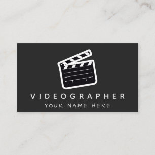 Cartão De Visita Produção de Vídeo de Videógrafo Minimalista Modern